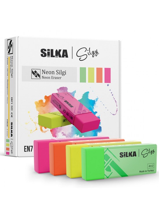 Silka Öğrenci Silgisi Neon 4 Renk Art.23 (1 Adet)