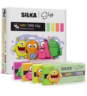 Silka Silgi Monster 4 Renk Art.13 (1 Adet)
