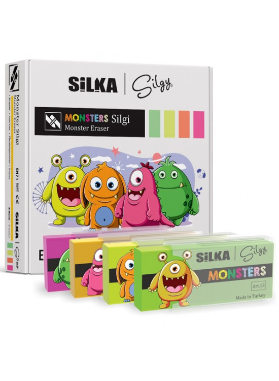 Silka Silgi Monster 4 Renk Art.13 (1 Adet)