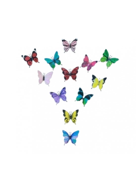 Simli Kelebek 18Cm 12 Li Küçük