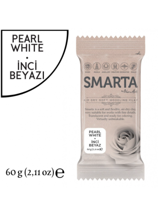 Smarta Akıllı Model Hamuru 60Gr Metalik Beyaz İnci