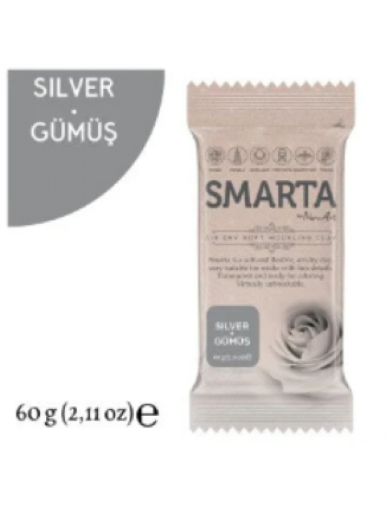 Smarta Akıllı Model Hamuru 60Gr Metalik Gümüş