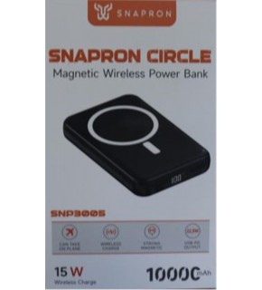 SnapMax SNP-3005 10.000 mah Kablosuz Hızlı Şarj Magsafe Powerbank LED Ekranlı Çoklu Girişli