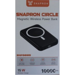 SnapMax SNP-3005 10.000 mah Kablosuz Hızlı Şarj Magsafe Powerbank LED Ekranlı Çoklu Girişli