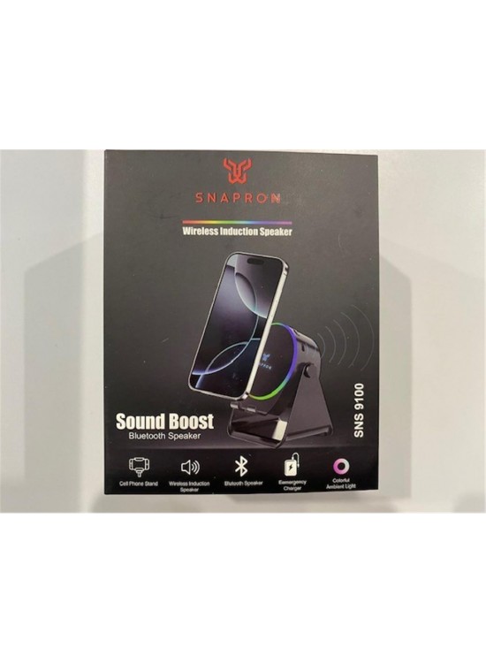 Snapron SNS-9100 Siyah (İNDUCTİON Özellikli) RGB Bluetooth Speaker (Phone Stand-Ambient Light)