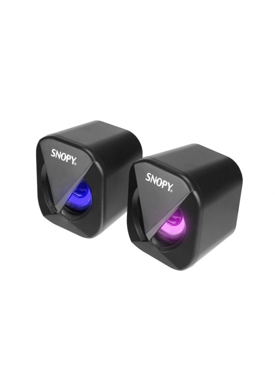 Snopy SN-83U 2.0 Mini Led Işıklı 2Wx2CH Siyah USB Gaming Speaker Hoparlör
