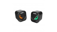 Snopy SN-83U 2.0 Mini Led Işıklı 2Wx2CH Siyah USB Gaming Speaker Hoparlör
