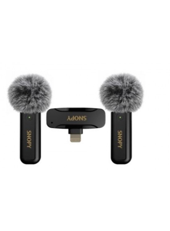 Snopy SN-MW80 Siyah 2 Mikrofonlu Kablosuz Lightning Yaka Mikrofonu Snopy SN-MW80 Siyah 2 Mikrofonlu Kablosuz Lightning Yaka Mikrofonu