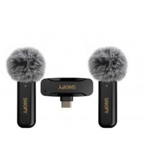 Snopy SN-MW80 Siyah 2 Mikrofonlu Kablosuz Type-c Yaka Mikrofonu