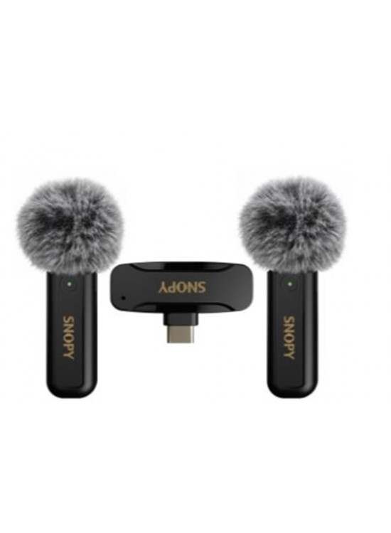 Snopy SN-MW80 Siyah 2 Mikrofonlu Kablosuz Type-c Yaka Mikrofonu Snopy SN-MW80 Siyah 2 Mikrofonlu Kablosuz Type-c Yaka Mikrofonu