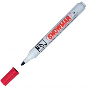 Snowman Markör Permanent Yuvarlak Uçlu Kırmızı CG-12 (1 Adet)