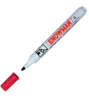 Snowman Markör Permanent Yuvarlak Uçlu Kırmızı CG-12 (1 Adet)