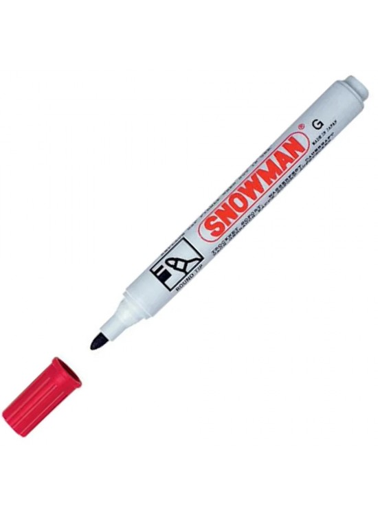 Snowman Markör Permanent Yuvarlak Uçlu Kırmızı CG-12 (1 Adet)