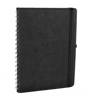 SÖĞÜTÖZÜ SİYAH SPİRALLİ TARİHSİZ DEFTER (17X24 CM)