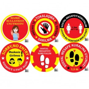 Sosyal Mesafe Etiketi (1 Adet)