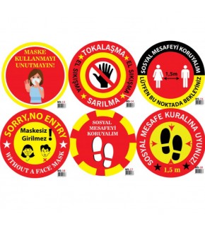 Sosyal Mesafe Etiketi (1 Adet)