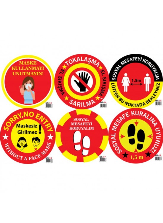 Sosyal Mesafe Etiketi (1 Adet)
