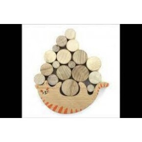 Soylu Ahşap Kedili Denge Oyunu