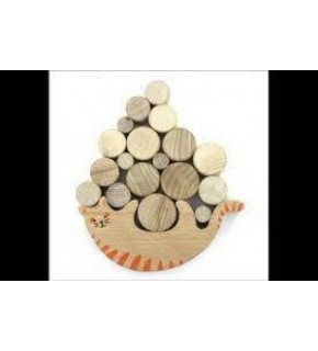 Soylu Ahşap Kedili Denge Oyunu