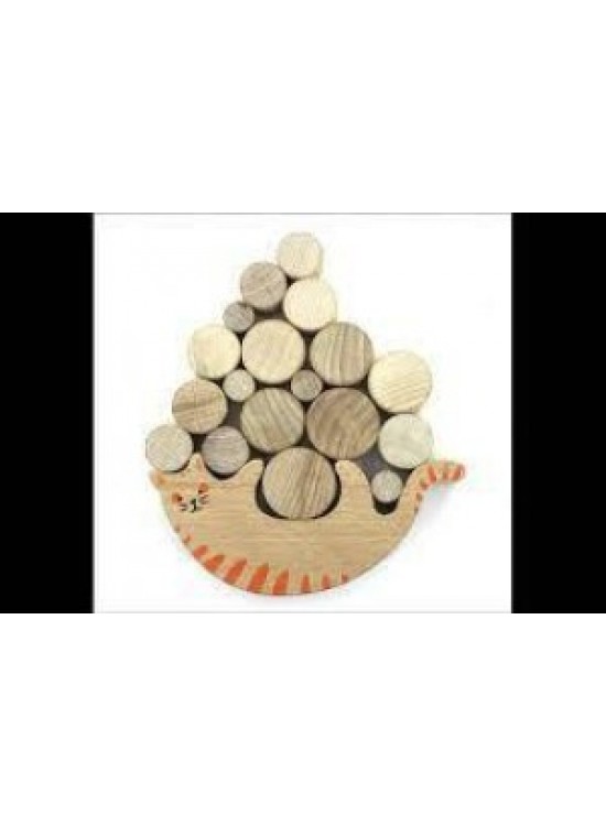 Soylu Ahşap Kedili Denge Oyunu