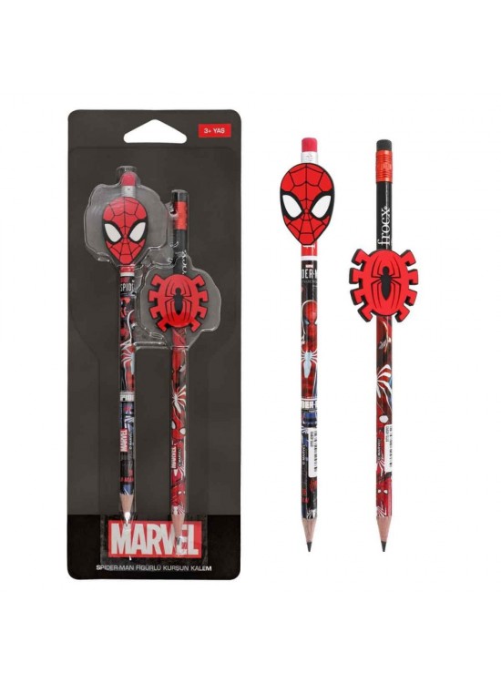 spiderman Figürlü Kurşun Kalem 2 Li Paket Gv-Pam