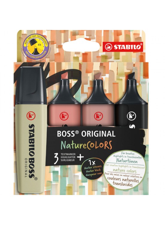 Stabilo Fosforlu Kalem Boss Naturecolors 4 LÜ S-Y-K-G 70/4-2-3 (1 Adet)