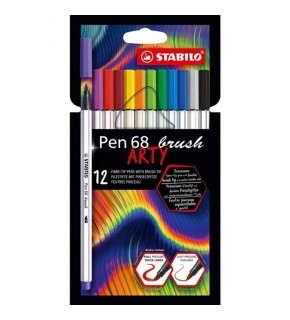 Stabilo Keçe Uçlu Boya Kalemi Pen 68 Brush Arty 12 Renk