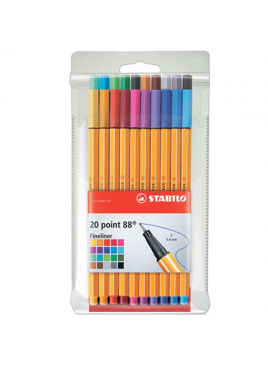 Stabilo Keçe Uçlu İnce Kalem 88 Point 0.4 MM 20 Renk Askılı Paket 8820 Stabilo Keçe Uçlu İnce Kalem 88 Point 0.4 MM 20 Renk Askılı Paket 8820