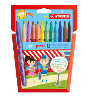 Stabilo Keçeli Boya Kalemi Power Askılı Paket 12 Renk 280/12-01