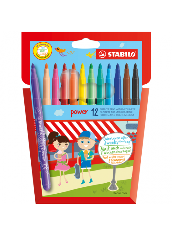 Stabilo Keçeli Boya Kalemi Power Askılı Paket 12 Renk 280/12-01 Stabilo Keçeli Boya Kalemi Power Askılı Paket 12 Renk 280/12-01