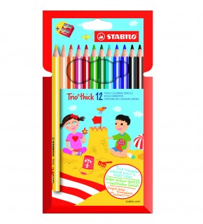 Stabilo Trio Thick 12 Li+Kalemtıraş Hartung