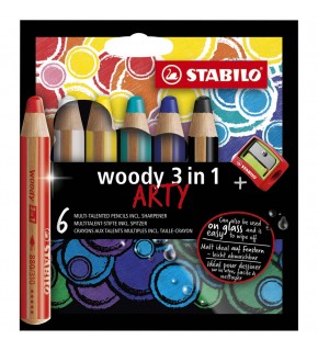Stabilo Woody 3in1 Arty 6 Lı +Kalemtıraş