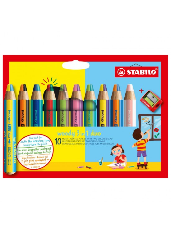 Stabilo Woody 3in1 Duo 10 Lu + Kalemtıraş