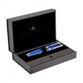 Steel Pen Takım Kalem Dolma+Tükenmez Carens Serisi Mavi 262