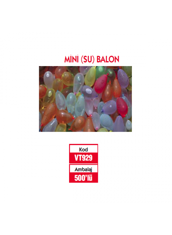 Su Balonu Pt20 Karışık 8Cm 500 Lü #086
