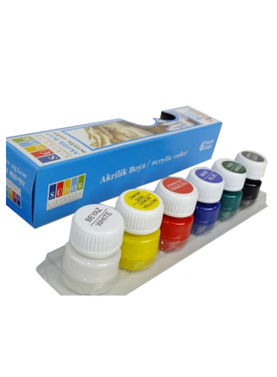 Südor Akrilik Boya Şişe Su Bazlı 15 ML 6 Renk SD121