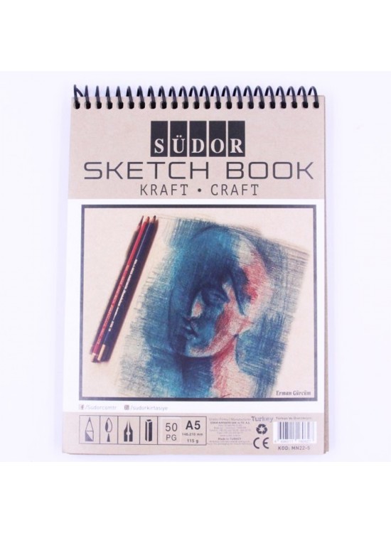 Südor Eskiz Defteri Kraft A5 Telli 115 GR 50 YP MN22-5