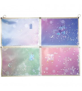 Südor Fermuarlı Dosya Desenli Simli Yıldızlı