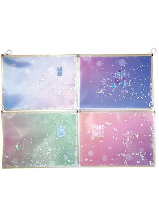 Südor Fermuarlı Dosya Desenli Simli Yıldızlı