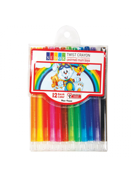 Südor Mum Pastel Boya Twist Crayon Çevirmeli 12 Renk YB08