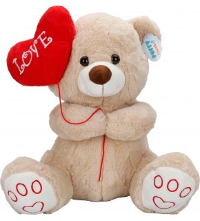 Sun-Jnh-Pff-Sk.Pelus Ayı Kalplı Balonlu 40Cm2R.