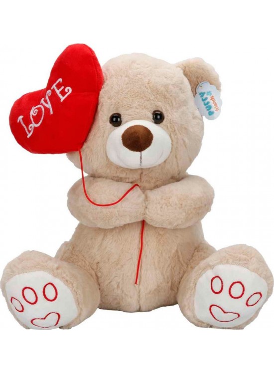 Sun-Jnh-Pff-Sk.Pelus Ayı Kalplı Balonlu 40Cm2R. Sun-Jnh-Pff-Sk.Pelus Ayı Kalplı Balonlu 40Cm2R.