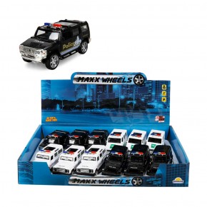 Sunman Oyuncak Maxx Wheels Işıklı Polis Jeep Model Arabalar 12 Cm (1 Adet)