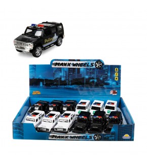 Sunman Oyuncak Maxx Wheels Işıklı Polis Jeep Model Arabalar 12 Cm (1 Adet)