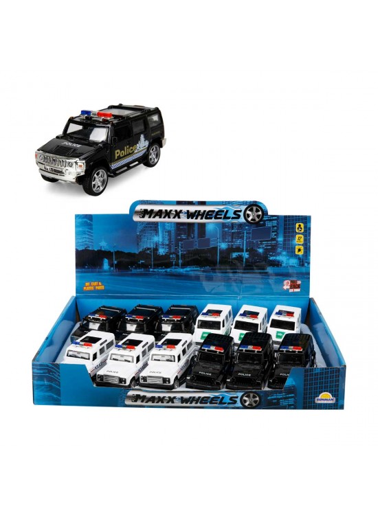 Sunman Oyuncak Maxx Wheels Işıklı Polis Jeep Model Arabalar 12 Cm (1 Adet)