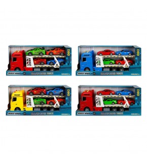 Sunman Oyuncak Maxx Wheels Sesli Ve Işıklı Transporter 2 Katlı 4 Araçlı 44 Cm. 1:24  S02002326