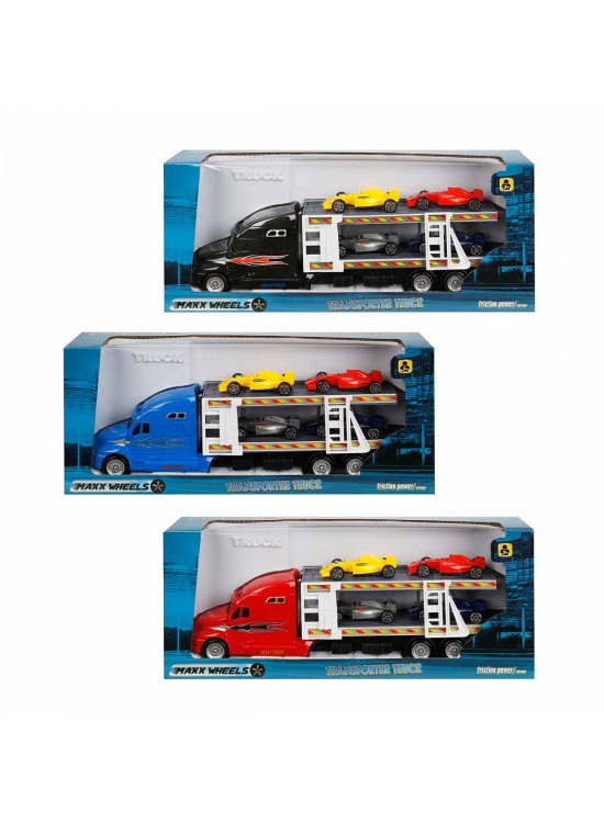 Sunman Oyuncak Maxx Wheels Transporter 2 Katlı 4 Araçlı 30 Cm. 1:48 S00002322