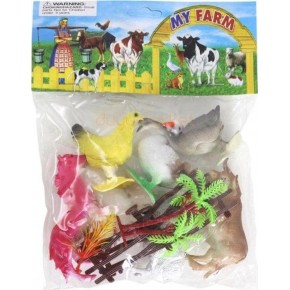 Sunman Oyuncak Çiftlik Hayvanları Poşetli Hayvan Oyun Seti Orta Boy