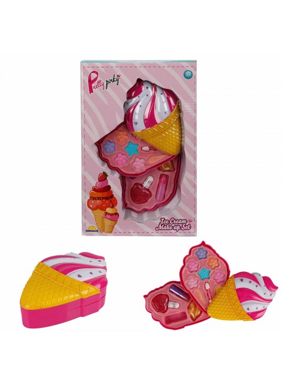 Sunman Oyuncak Dondurma Şekilli 2 Katlı Makyaj Güzellik Seti 2595