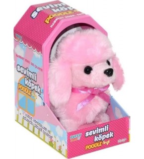 Sunman Oyuncak Peluş Sevimli Pembe Poodle Hareketli Sesli